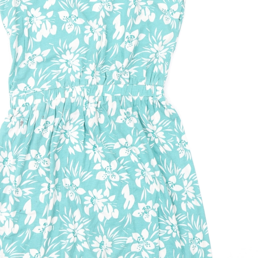 John Lewis Girls Green Floral  Shift  Size 12 Years