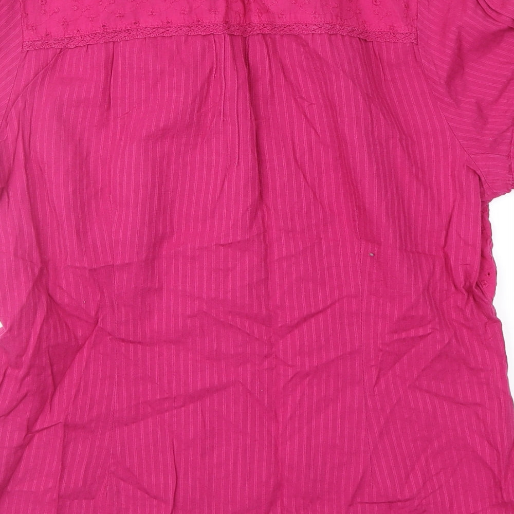 NEXT Womens Pink Geometric  Basic Blouse Size 10