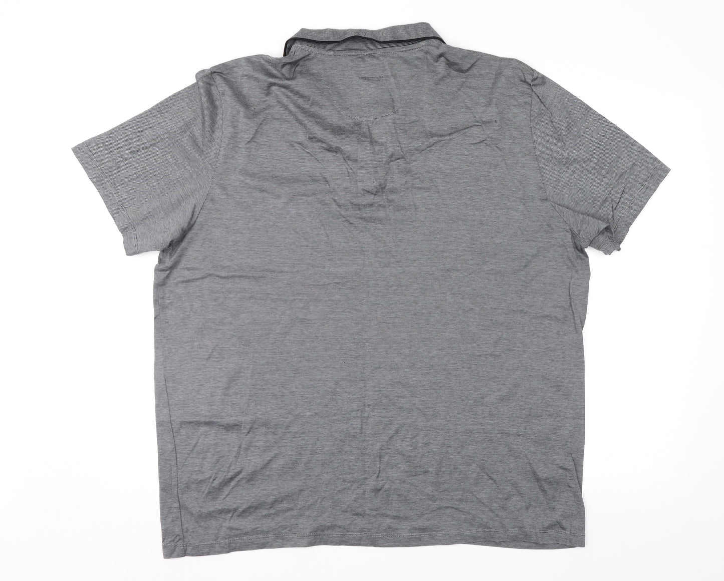 NEXT Mens Grey Striped   Polo Size 2XL