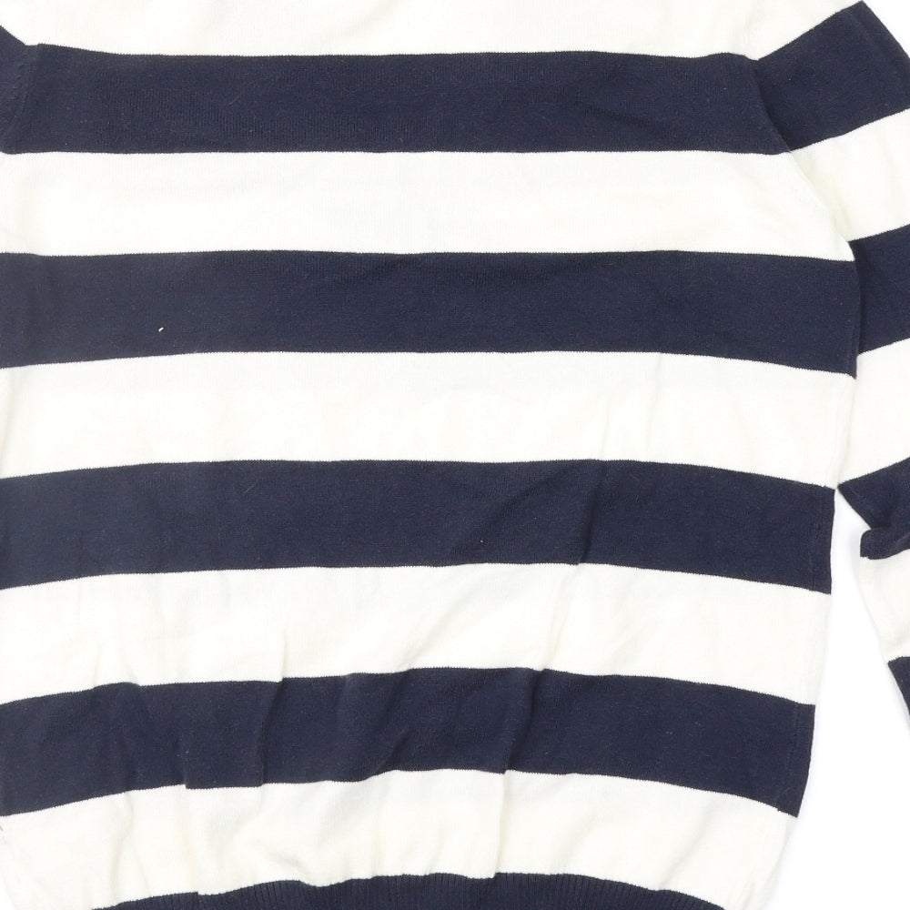 Gap Womens Blue Striped  Pullover Jumper Size M