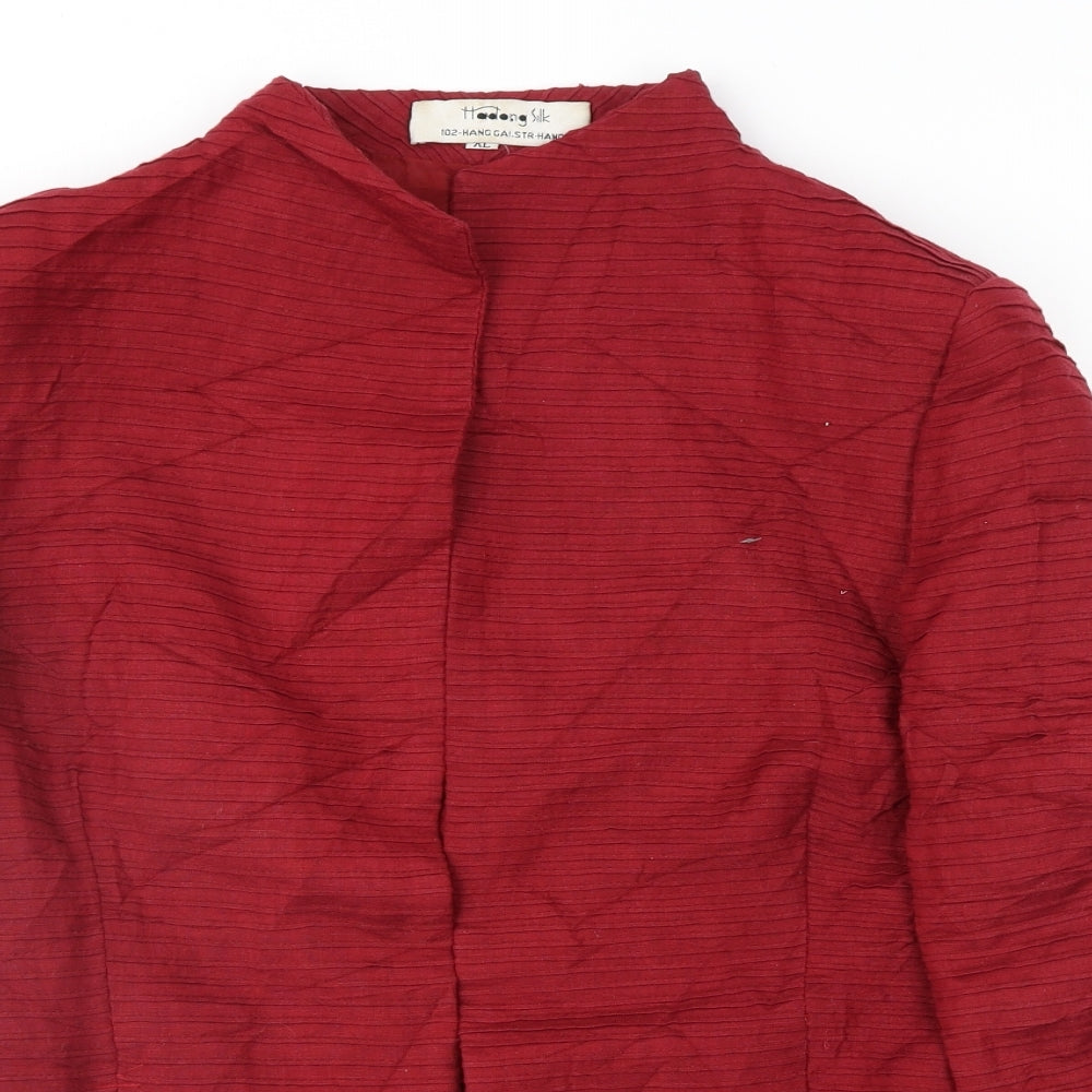 Hadong Womens Red Striped  Jacket  Size XL