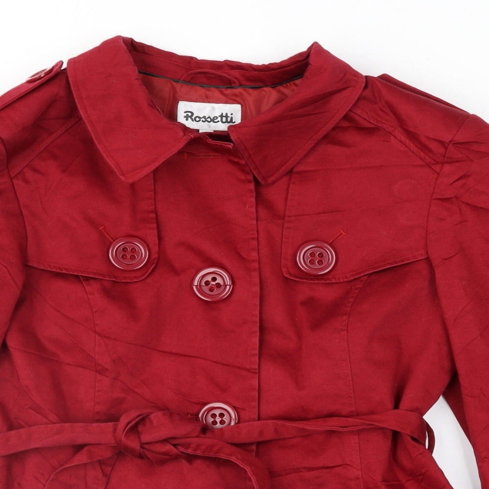 Rossetti Womens Red   Trench Coat Jacket Size 14