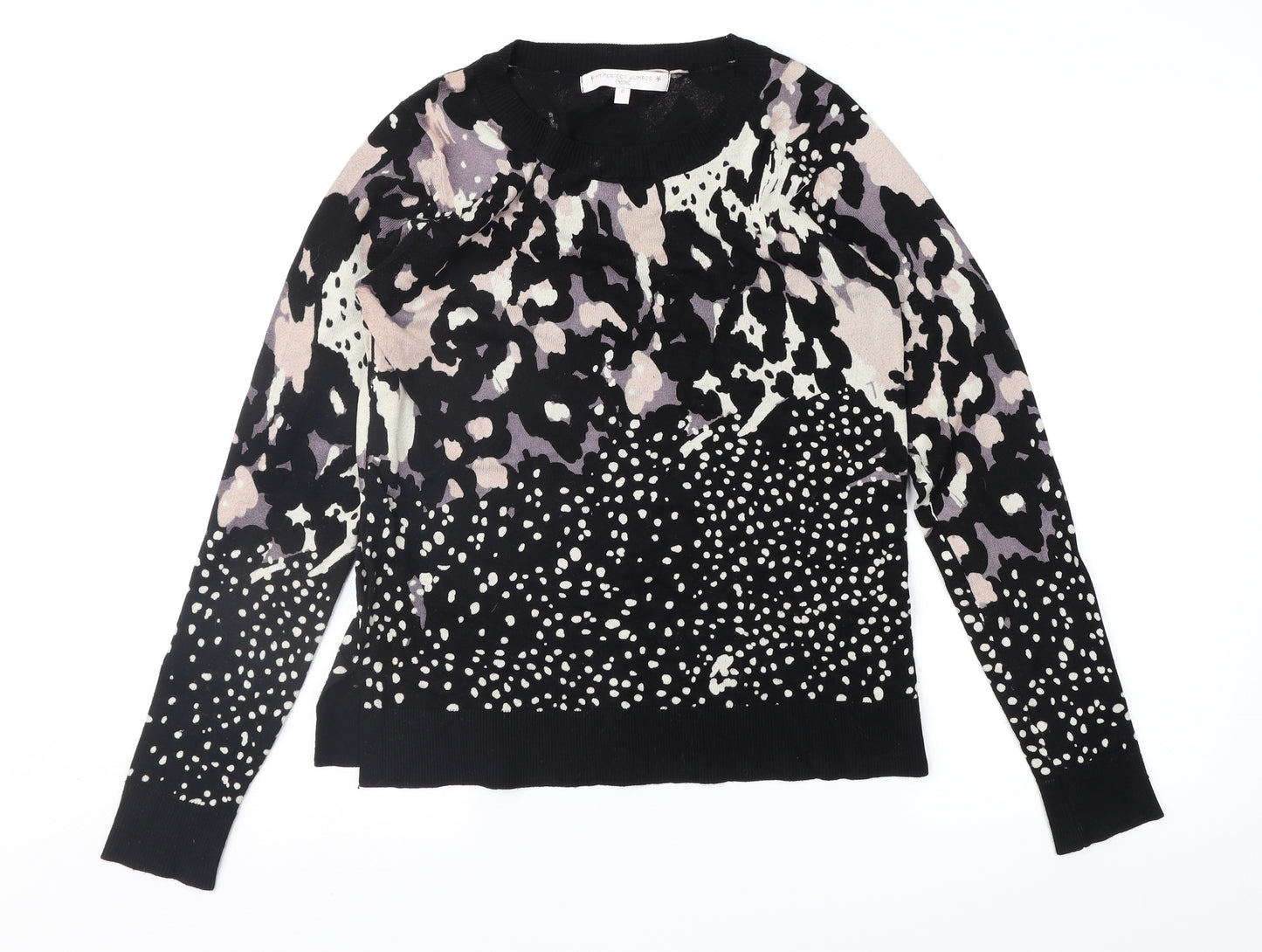 NEXT Womens Black Animal Print  Pullover Jumper Size 8