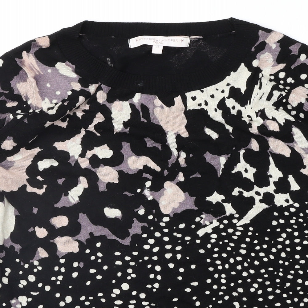 NEXT Womens Black Animal Print  Pullover Jumper Size 8