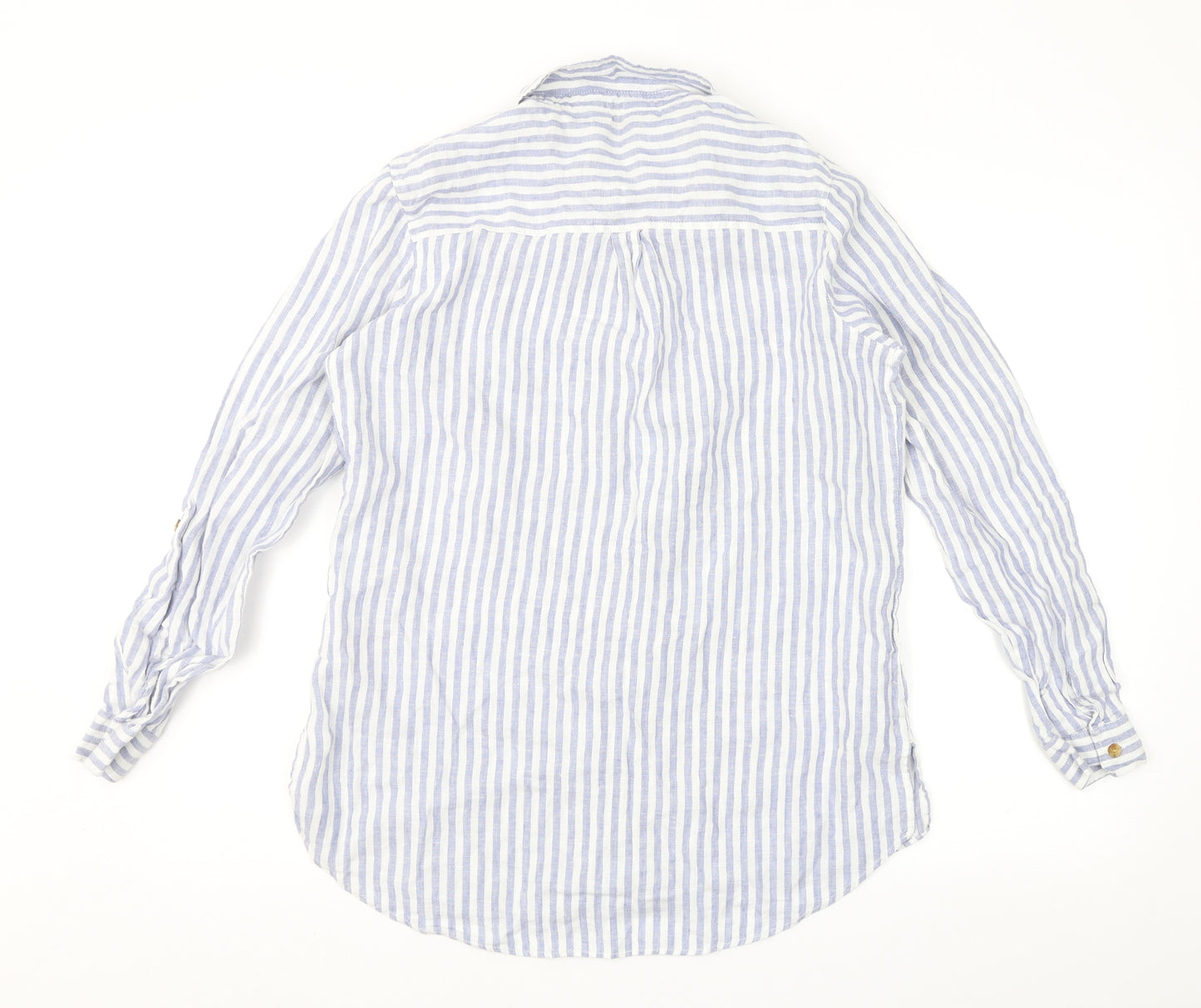 F&F Womens Blue Striped  Basic Button-Up Size 14