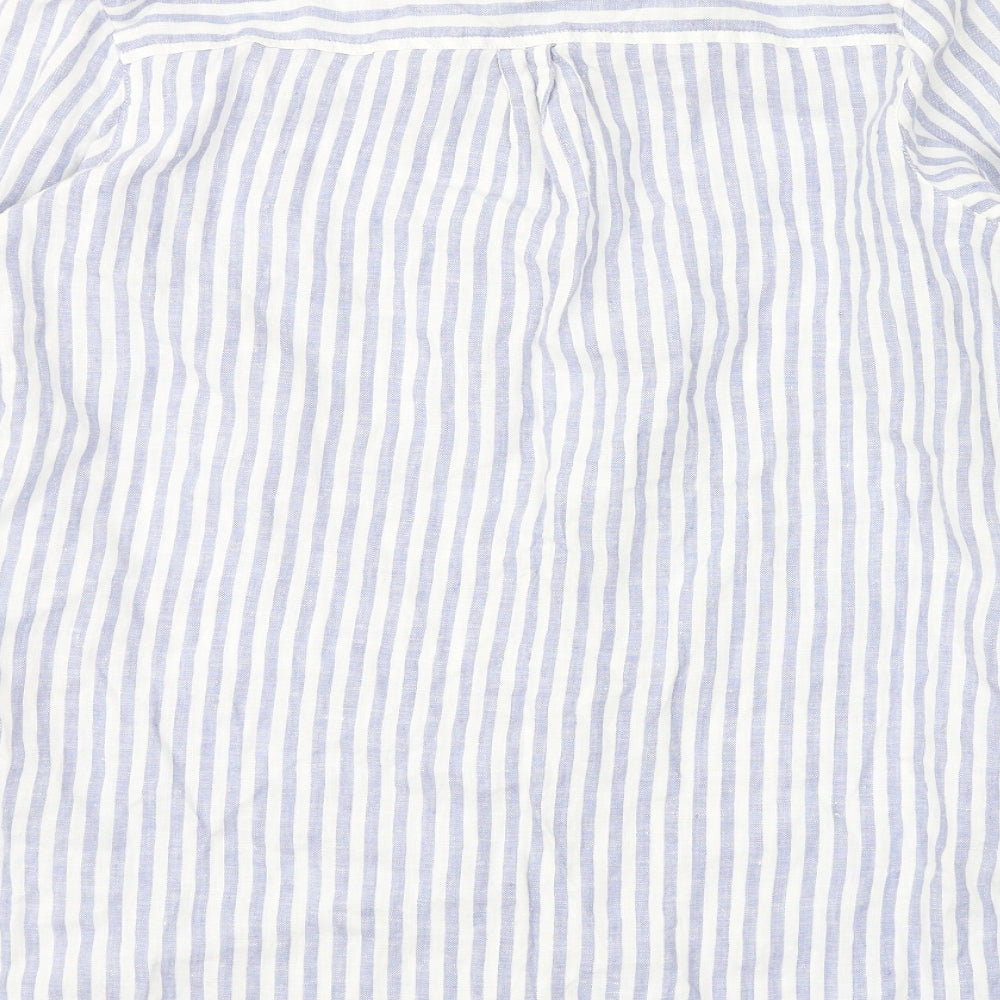 F&F Womens Blue Striped  Basic Button-Up Size 14