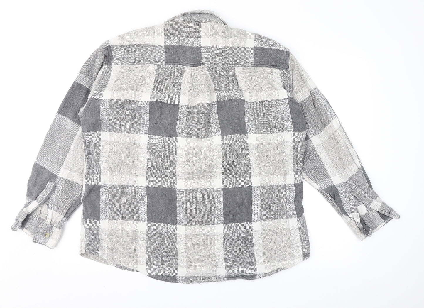 MC Casuals Mens Grey Geometric   Button-Up Size L