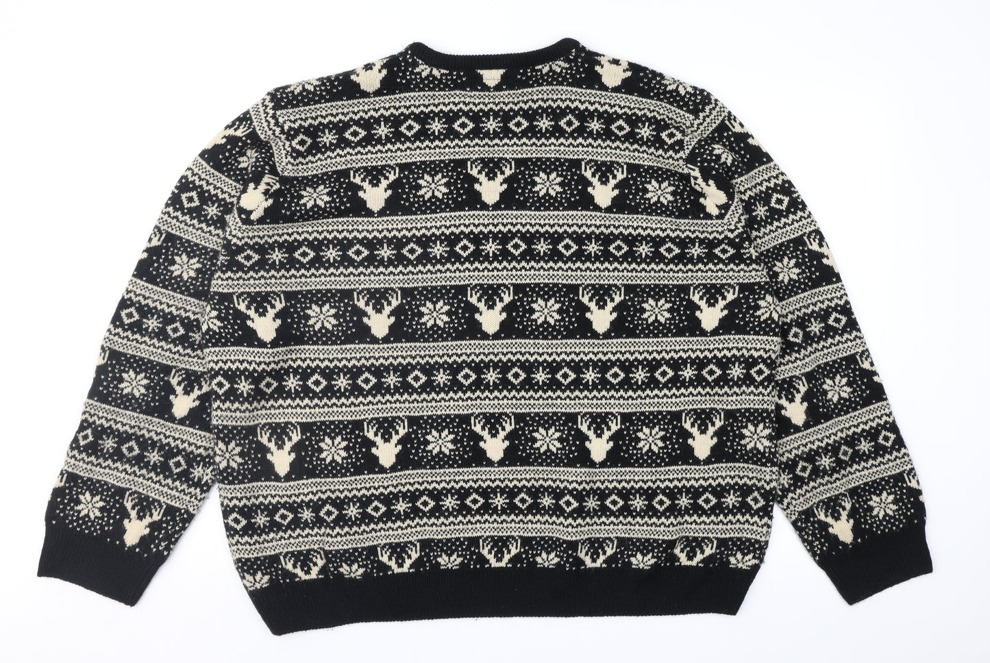TU Mens Black Fair Isle  Pullover Jumper Size 2XL  - Xmas