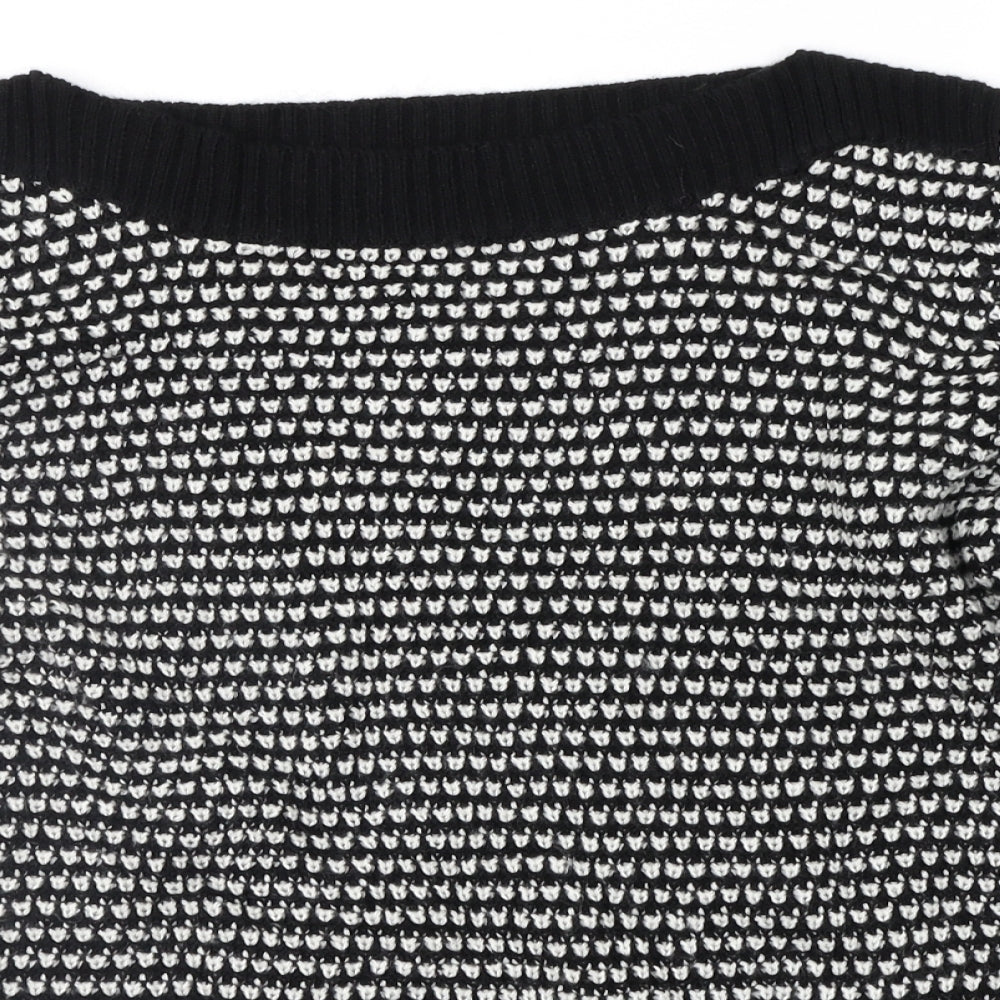 Preworn Womens Black Geometric  Pullover Jumper Size 16