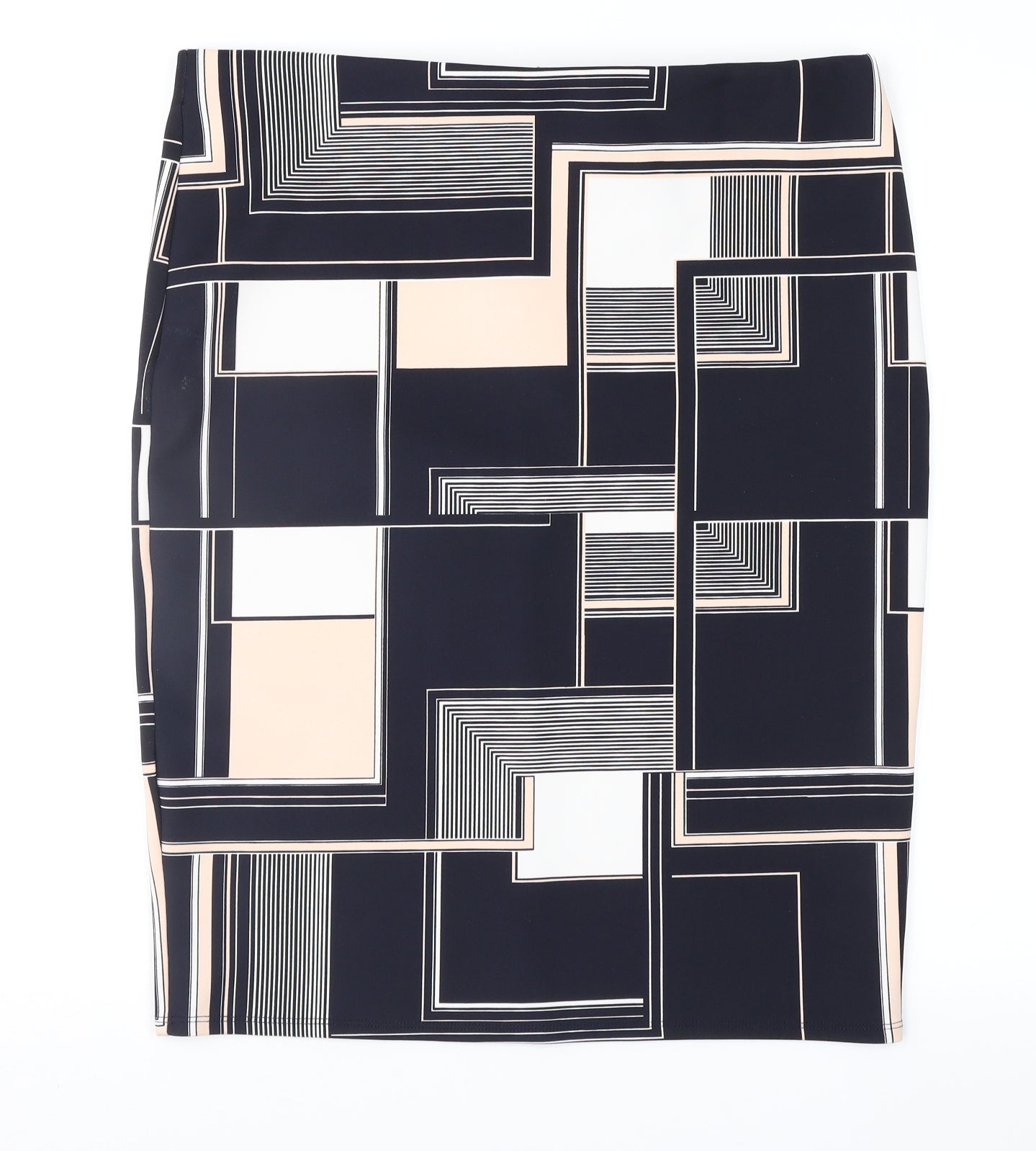 Dorothy Perkins Womens Black Geometric  Straight & Pencil Skirt Size 16