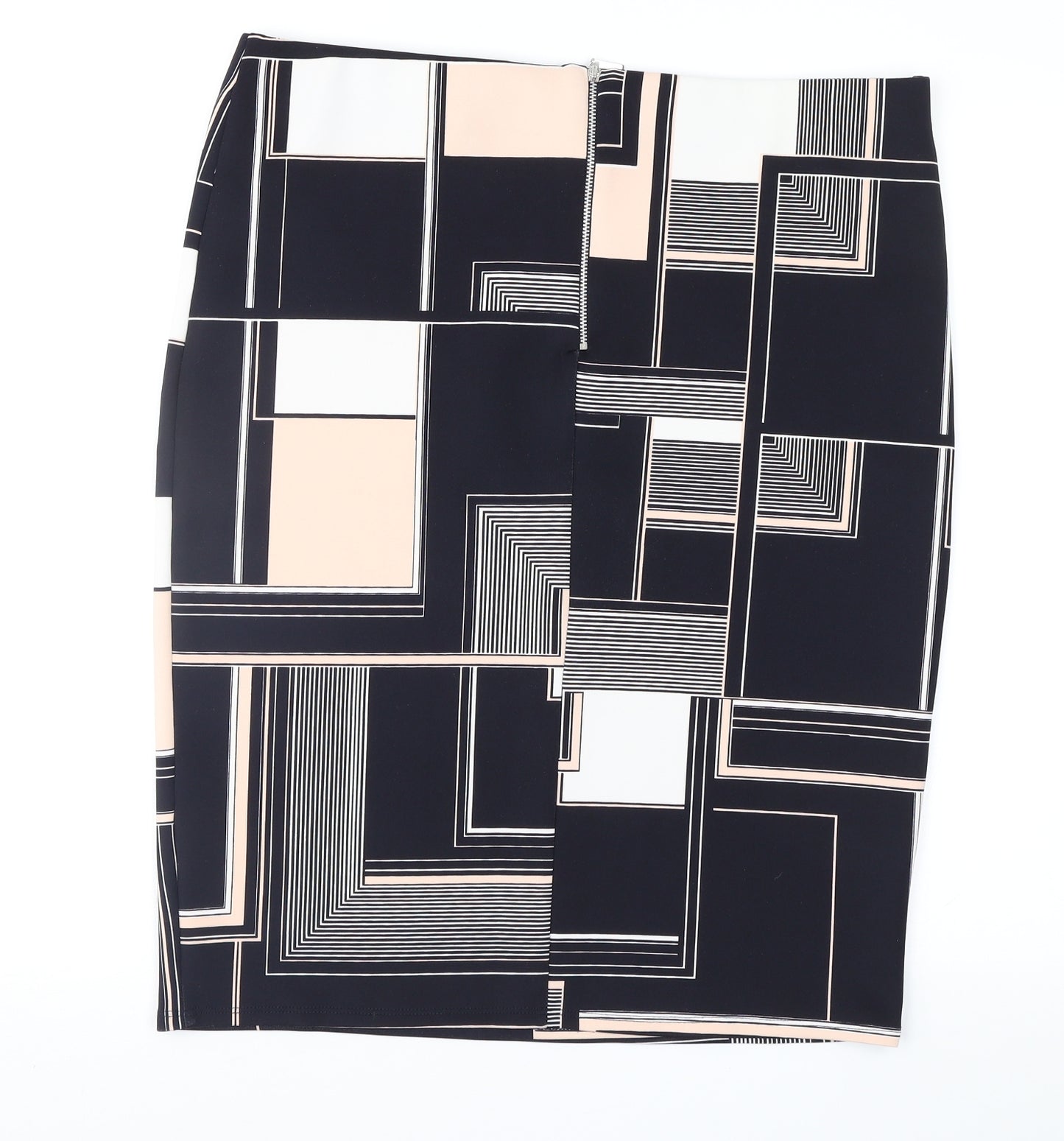 Dorothy Perkins Womens Black Geometric  Straight & Pencil Skirt Size 16