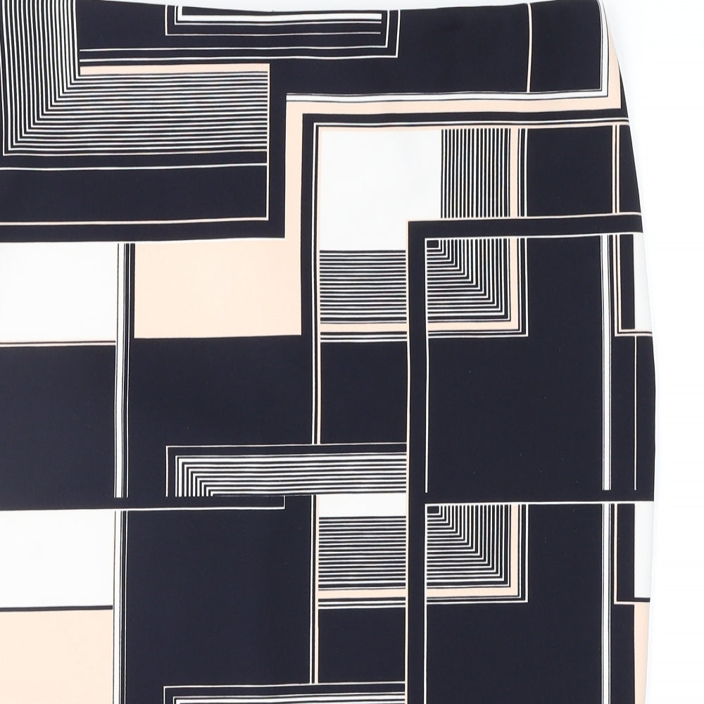 Dorothy Perkins Womens Black Geometric  Straight & Pencil Skirt Size 16