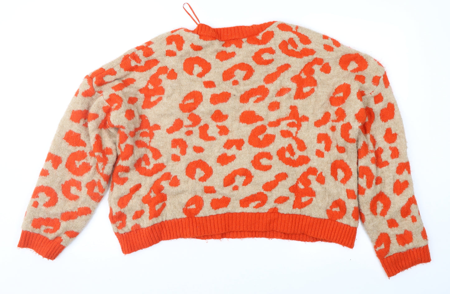 Stradivarius Womens Brown Animal Print  Pullover Jumper Size S