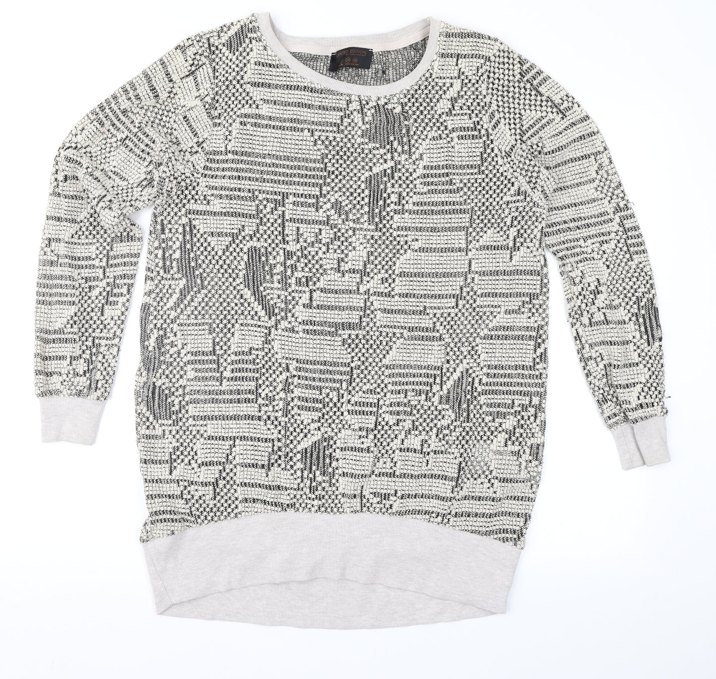 Atmosphere Womens Beige Geometric  Pullover Jumper Size 12