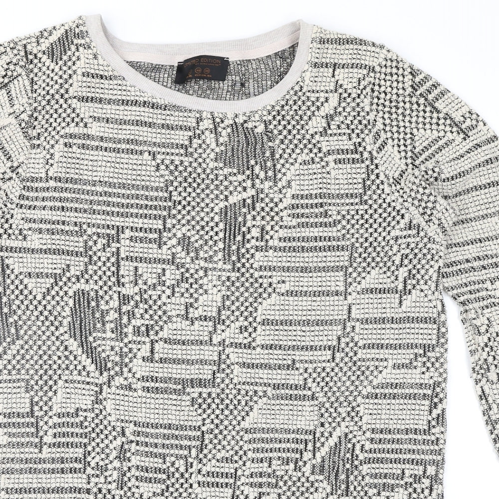 Atmosphere Womens Beige Geometric  Pullover Jumper Size 12
