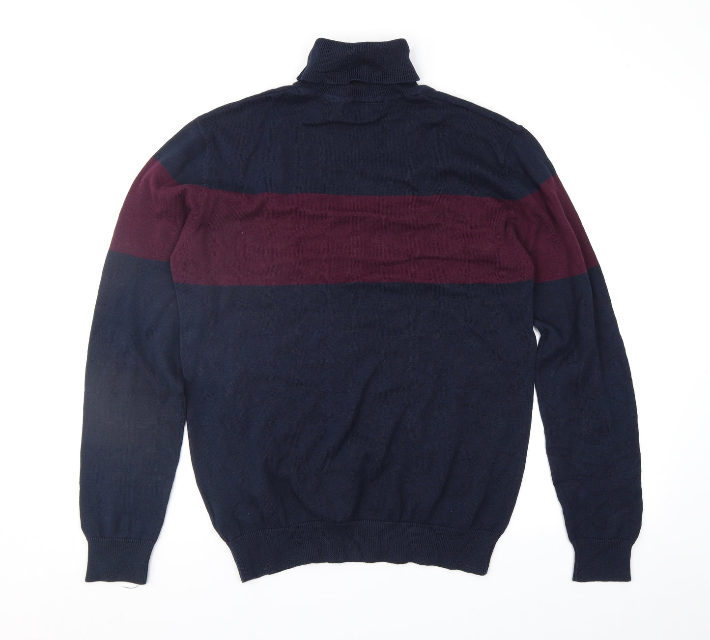 Brave Soul Mens Blue Geometric  Pullover Jumper Size M