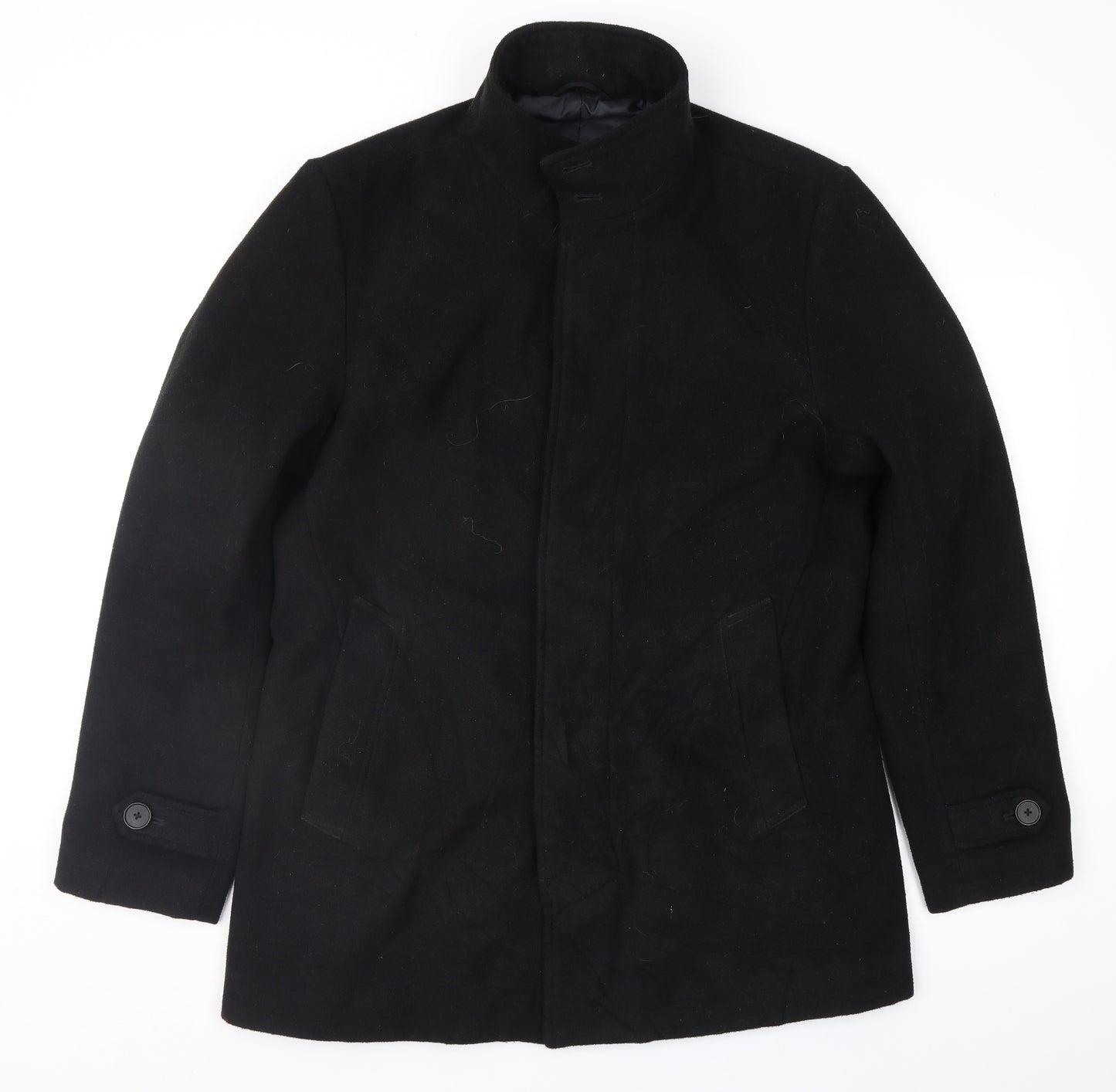 NEXT Mens Black   Overcoat Coat Size M