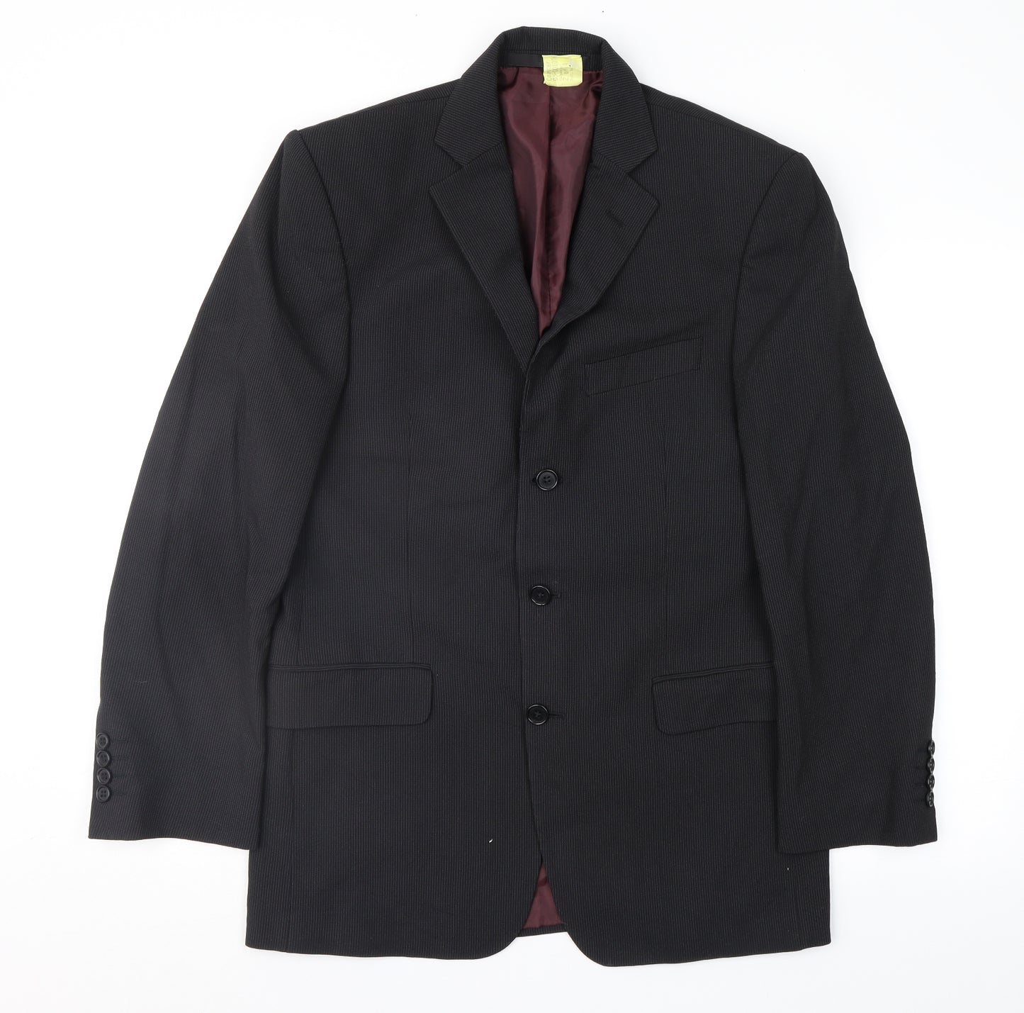 Marks and Spencer Mens Black Striped  Jacket Suit Jacket Size 38