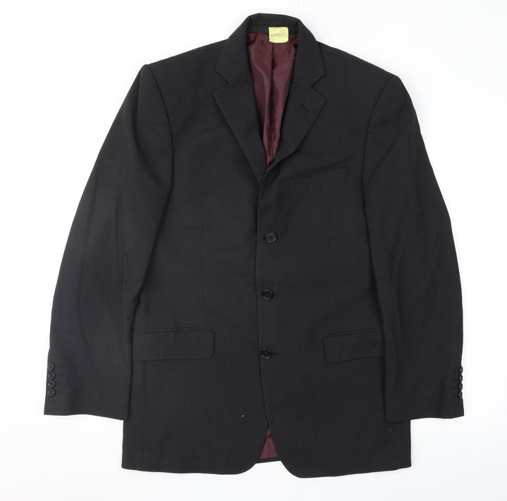 Marks and Spencer Mens Black Striped  Jacket Suit Jacket Size 38
