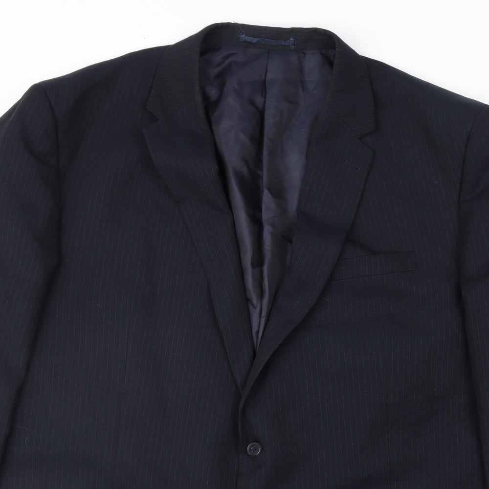 Matalan Mens Blue Striped  Jacket Suit Jacket Size 50