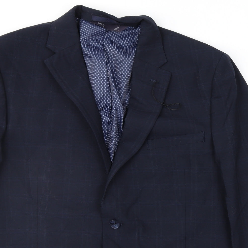 Marks and Spencer Mens Blue Striped  Jacket Suit Jacket Size 44