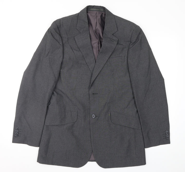 F&F Mens Grey Striped  Jacket Suit Jacket Size 38