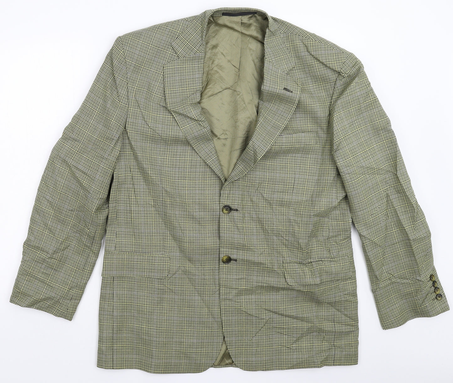 Marks and Spencer Mens Beige Houndstooth  Jacket Suit Jacket Size 42