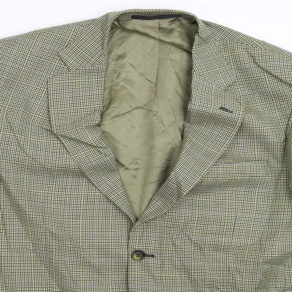 Marks and Spencer Mens Beige Houndstooth  Jacket Suit Jacket Size 42