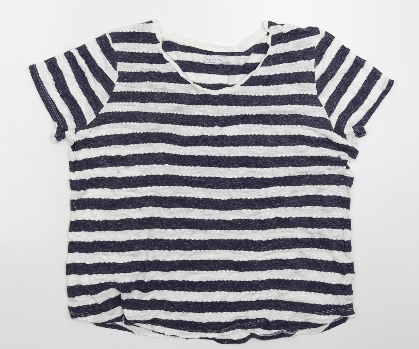 Papaya Womens Multicoloured Striped  Basic T-Shirt Size 18