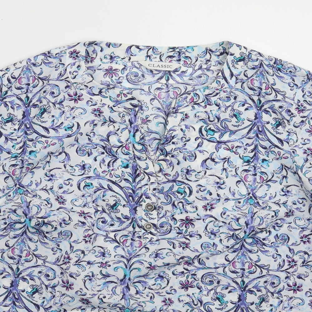 Marks and Spencer Womens White Floral  Basic Blouse Size 12