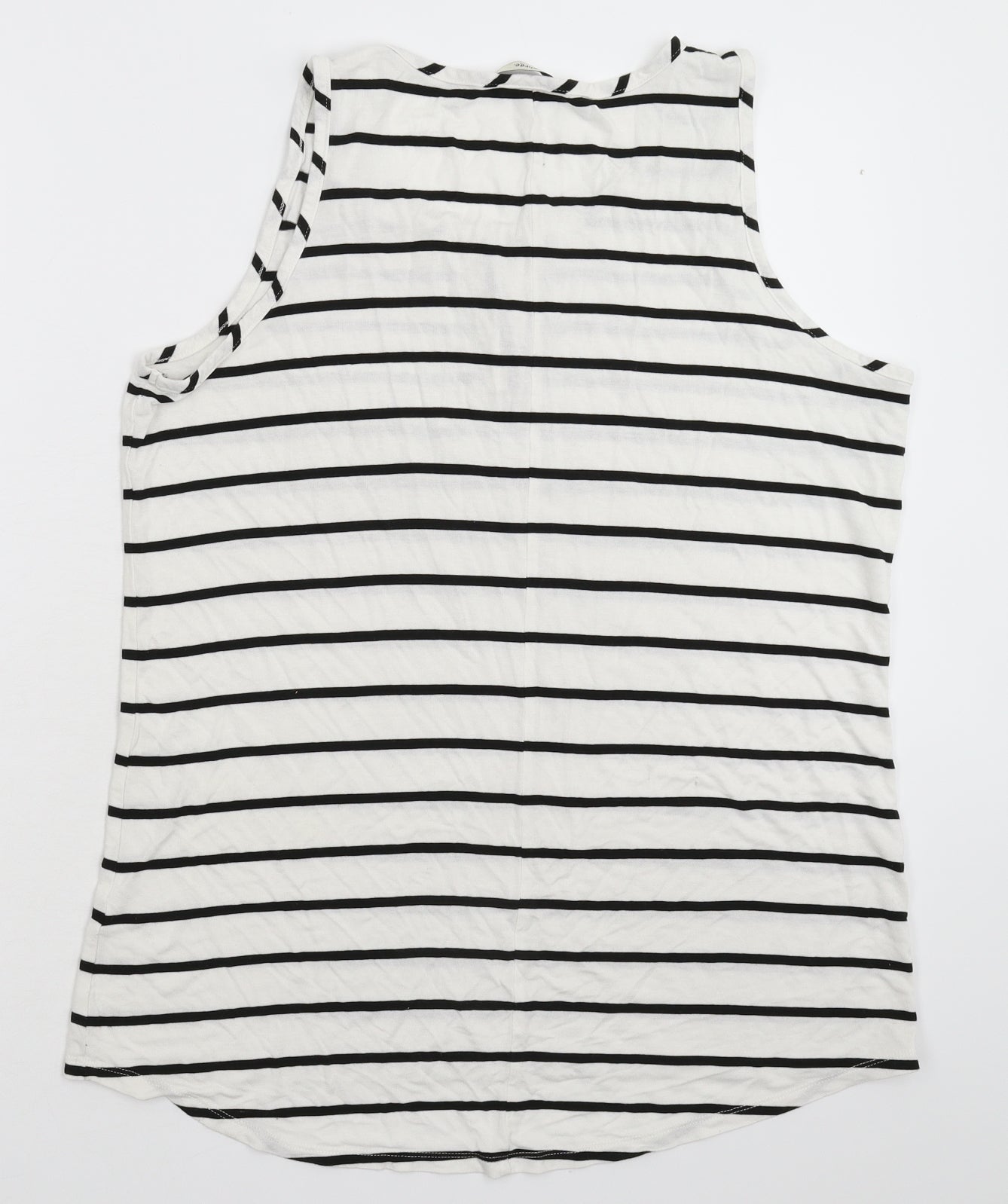 George Womens White Striped  Basic Tank Size 14