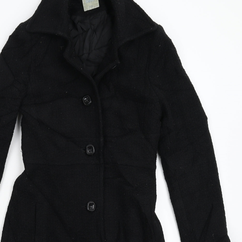 Oasis Womens Black   Pea Coat Coat Size 8