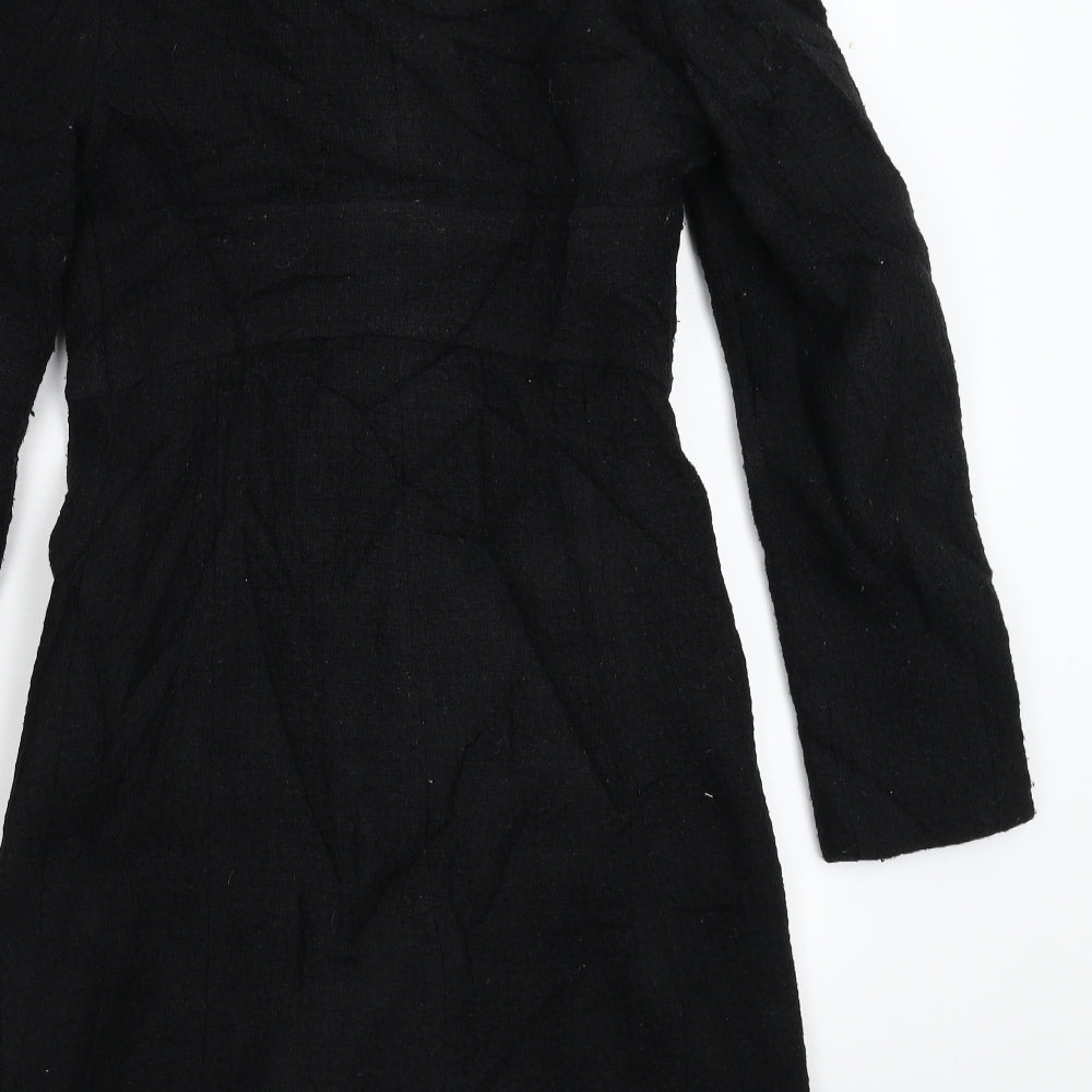 Oasis Womens Black   Pea Coat Coat Size 8