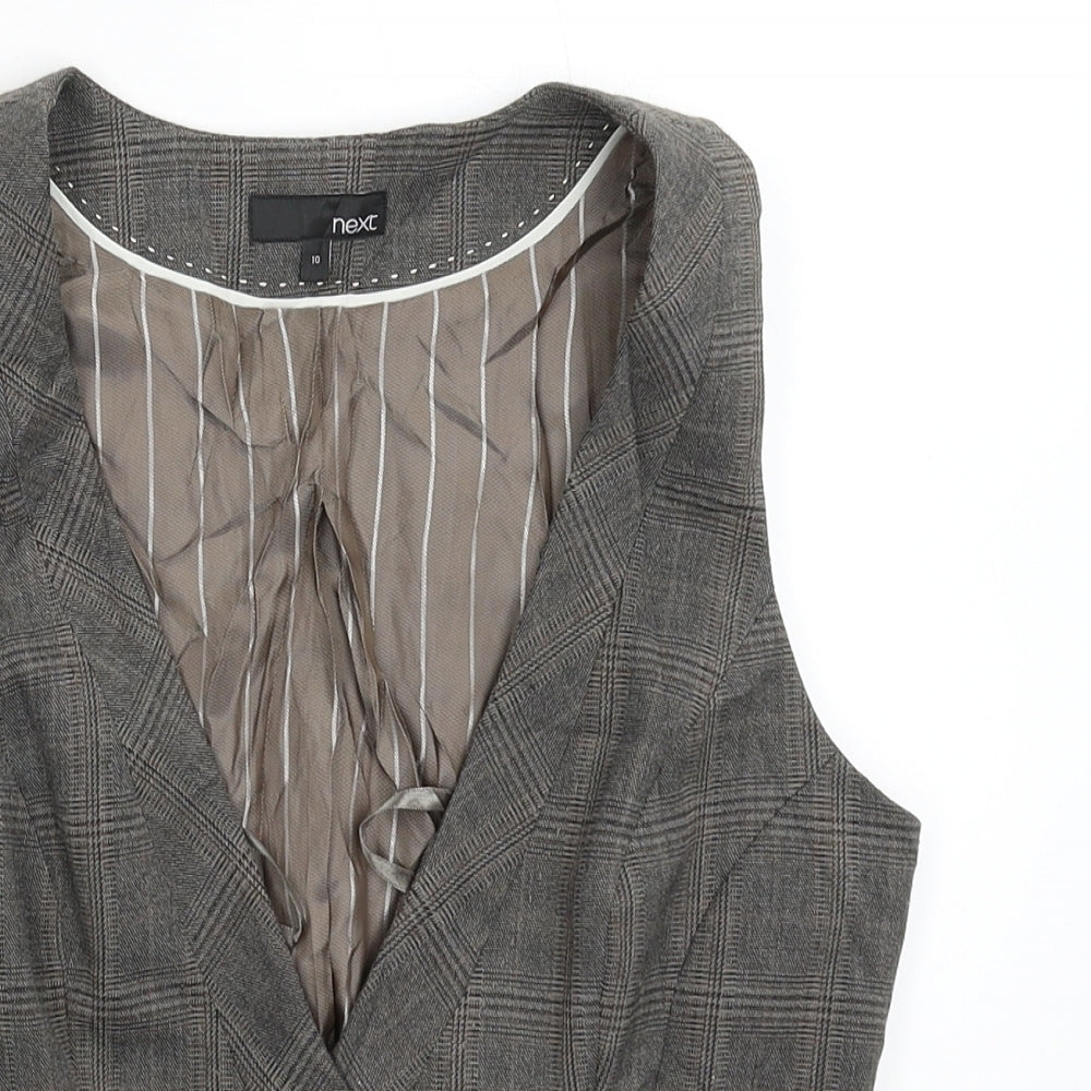 NEXT Womens Grey Check  Jacket Suit Waistcoat Size 10