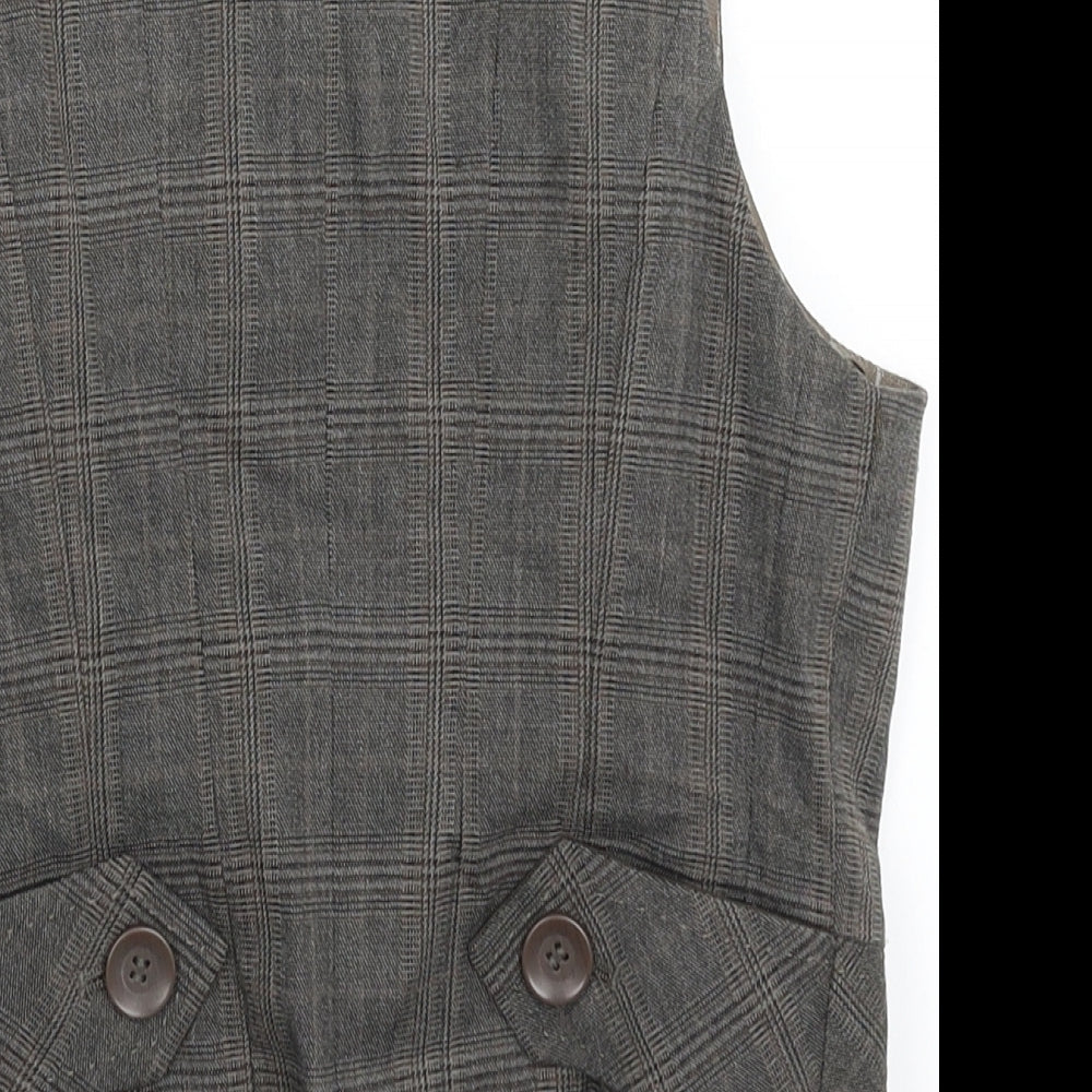 NEXT Womens Grey Check  Jacket Suit Waistcoat Size 10