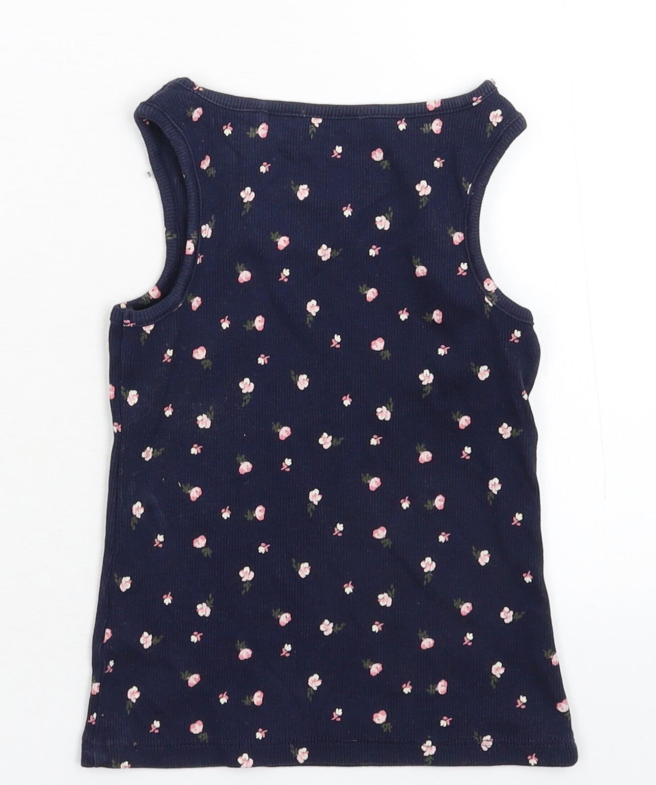 NEXT Girls Blue Floral  Basic Tank Size 4 Years
