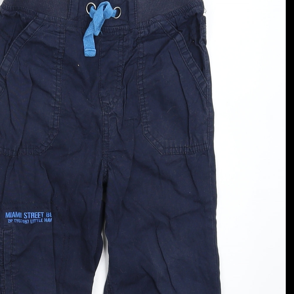 F&F Boys Blue   Cargo Trousers Size 4-5 Years