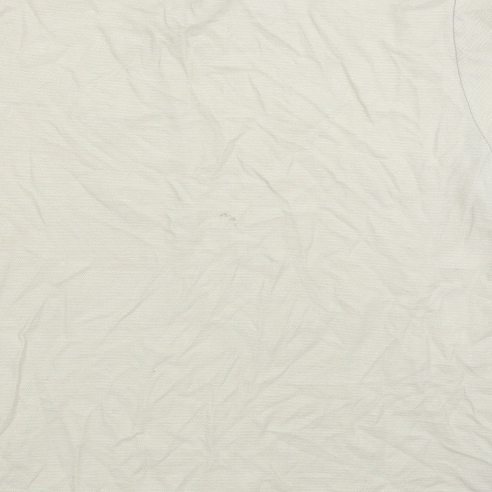 Lacoste Womens White Striped  Basic T-Shirt Size L