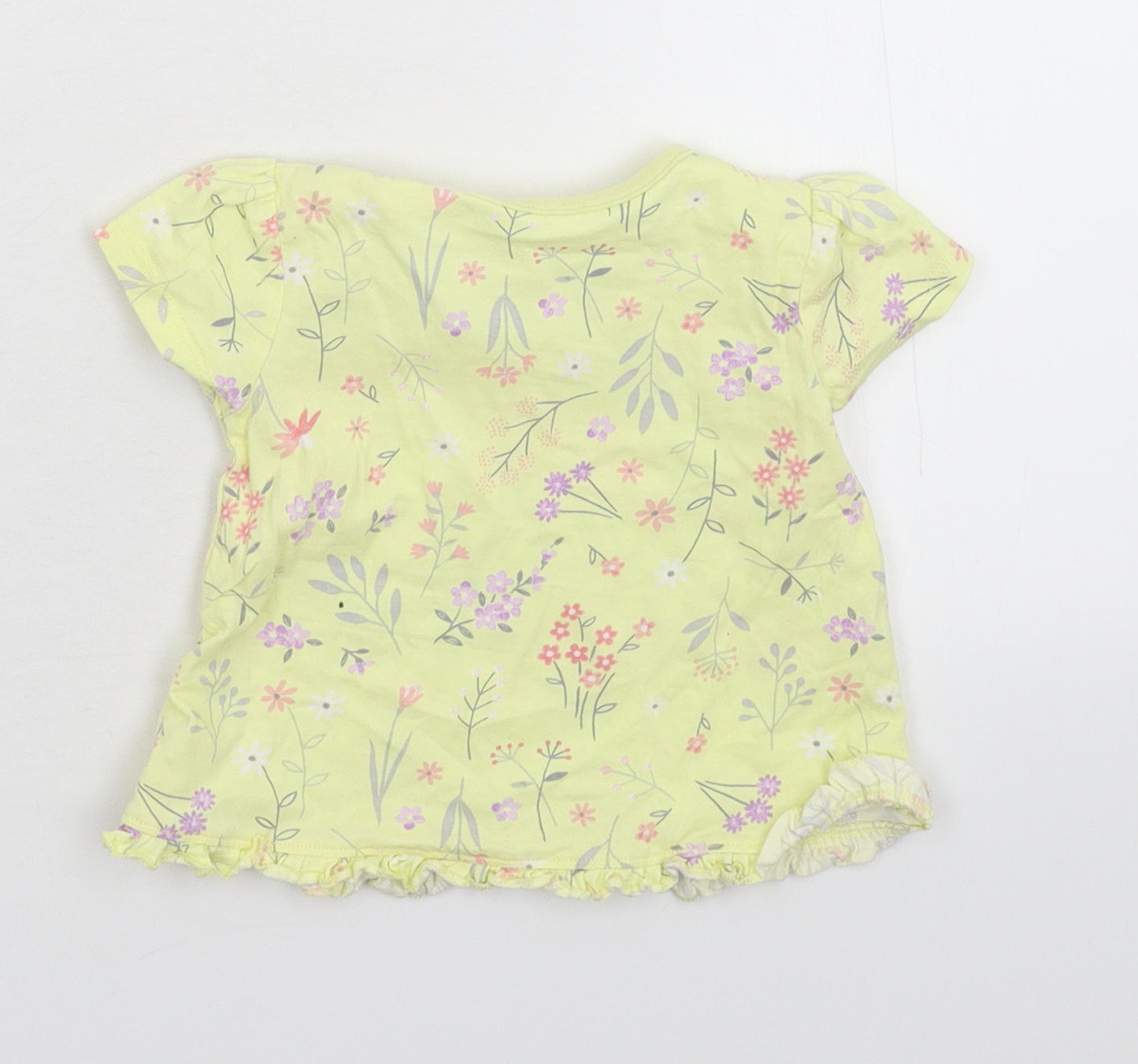 George Baby Yellow Floral  Basic T-Shirt Size 3-6 Months