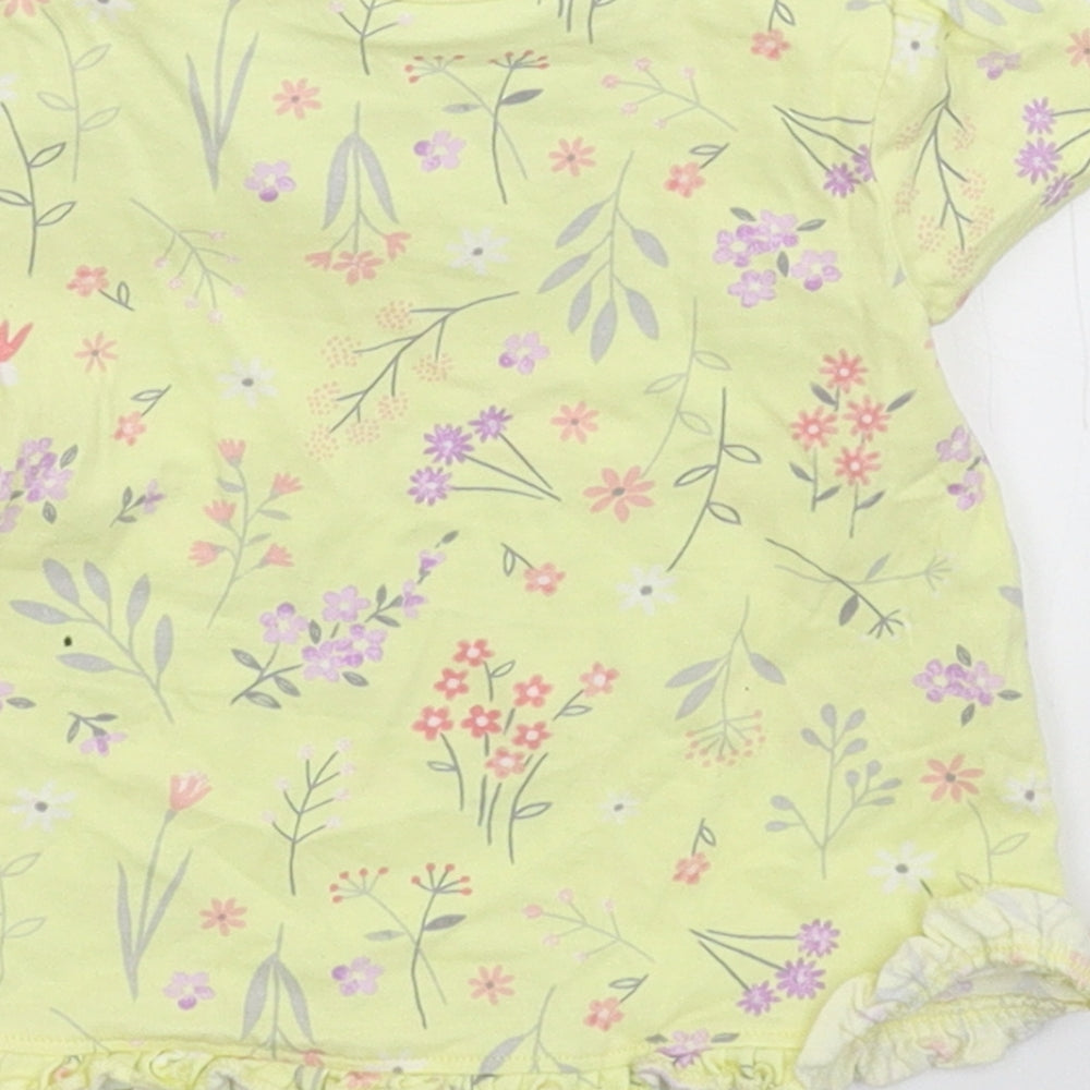 George Baby Yellow Floral  Basic T-Shirt Size 3-6 Months