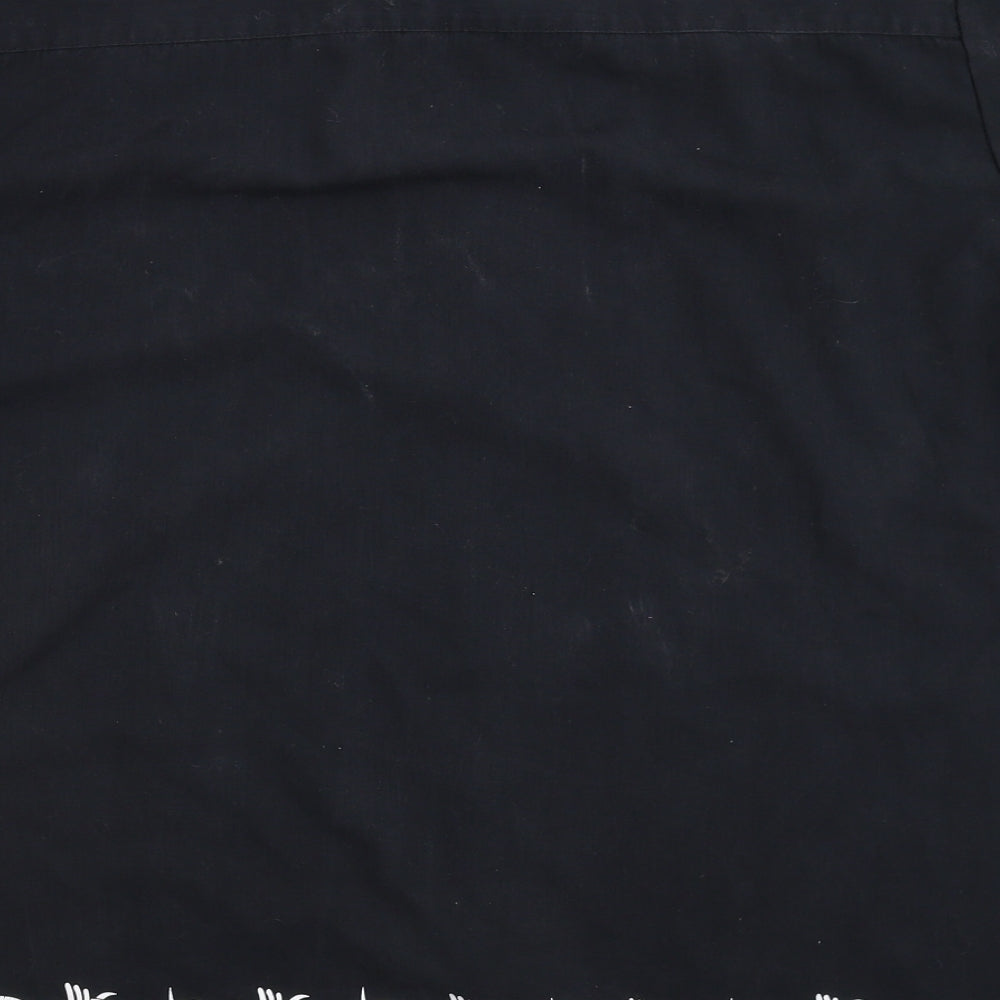 E-Male Mens Black    Button-Up Size L