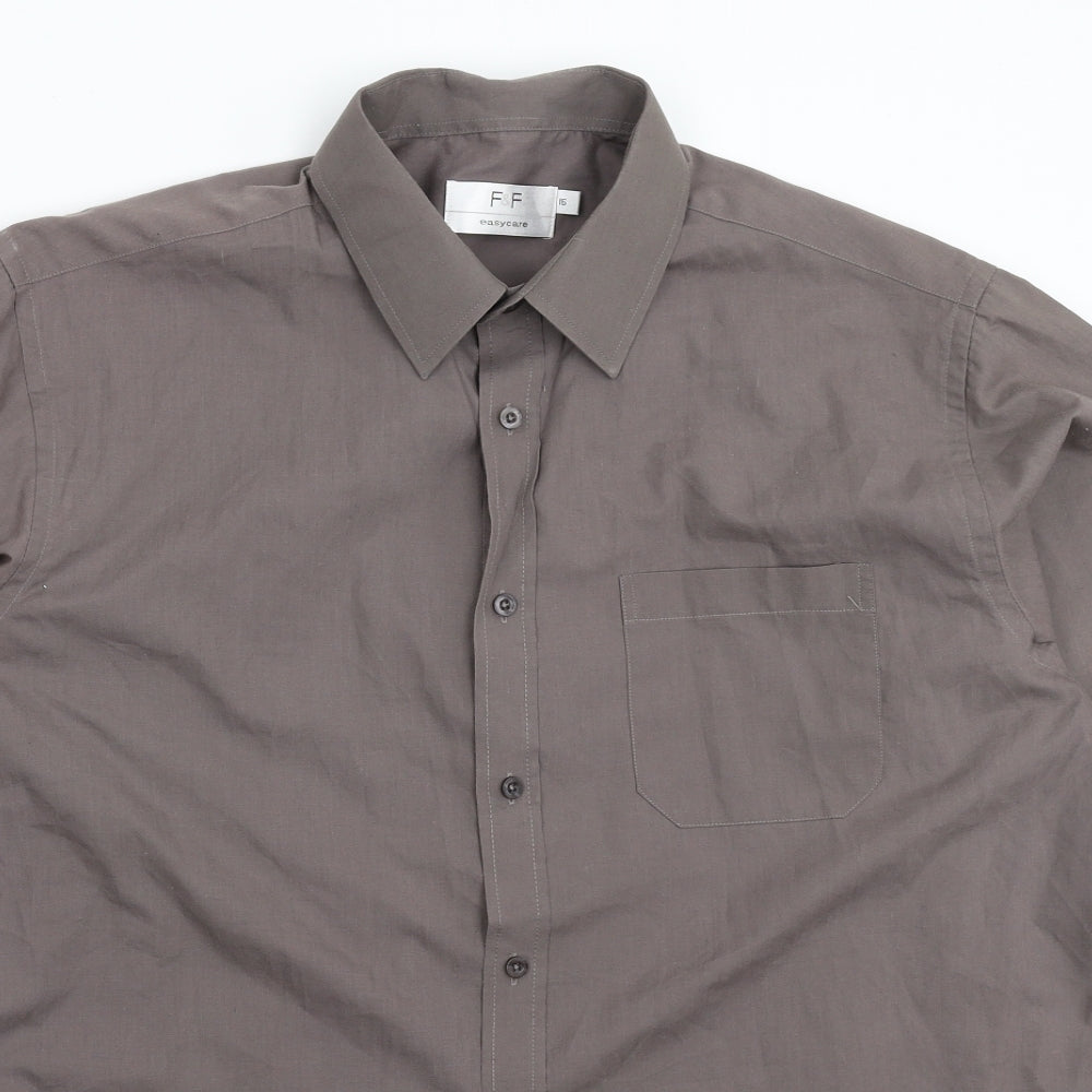 F&F Mens Grey    Dress Shirt Size 16