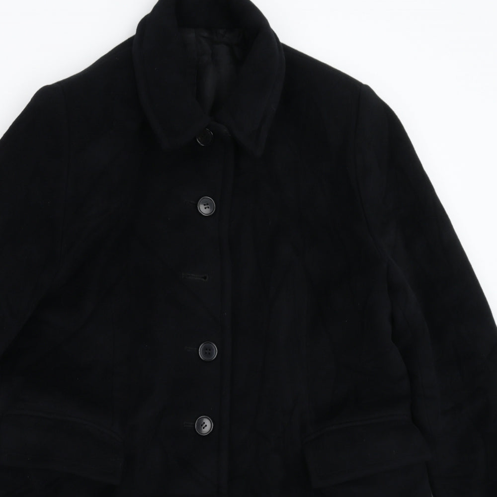 Preworn Womens Black   Overcoat Coat Size 18