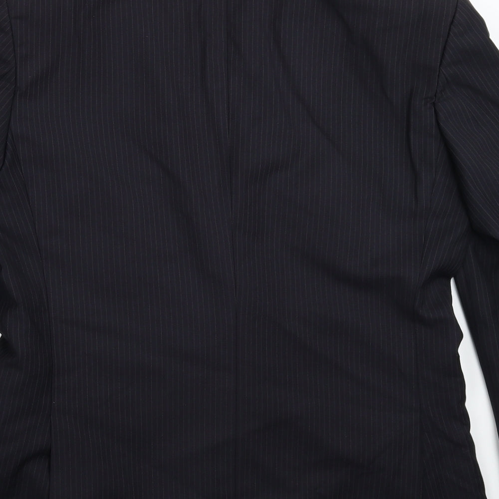 Burton Mens Blue Striped  Jacket Suit Jacket Size 40