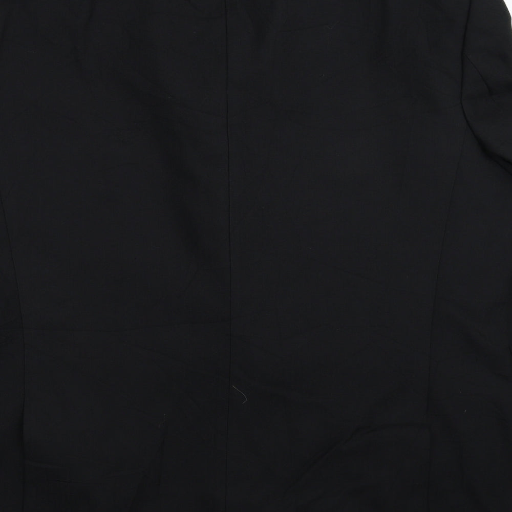 Preworn Mens Black Striped  Jacket Suit Jacket Size 48