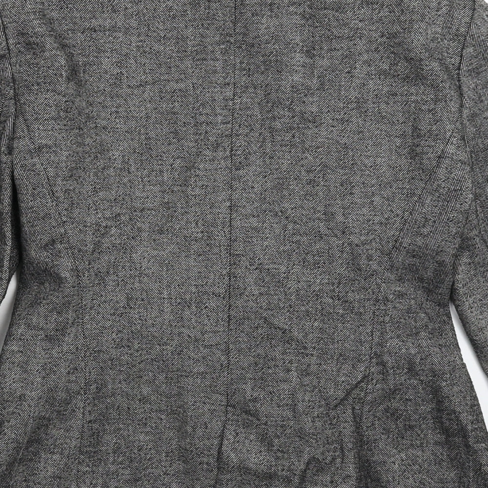 Zara Womens Grey Herringbone  Jacket Suit Jacket Size L