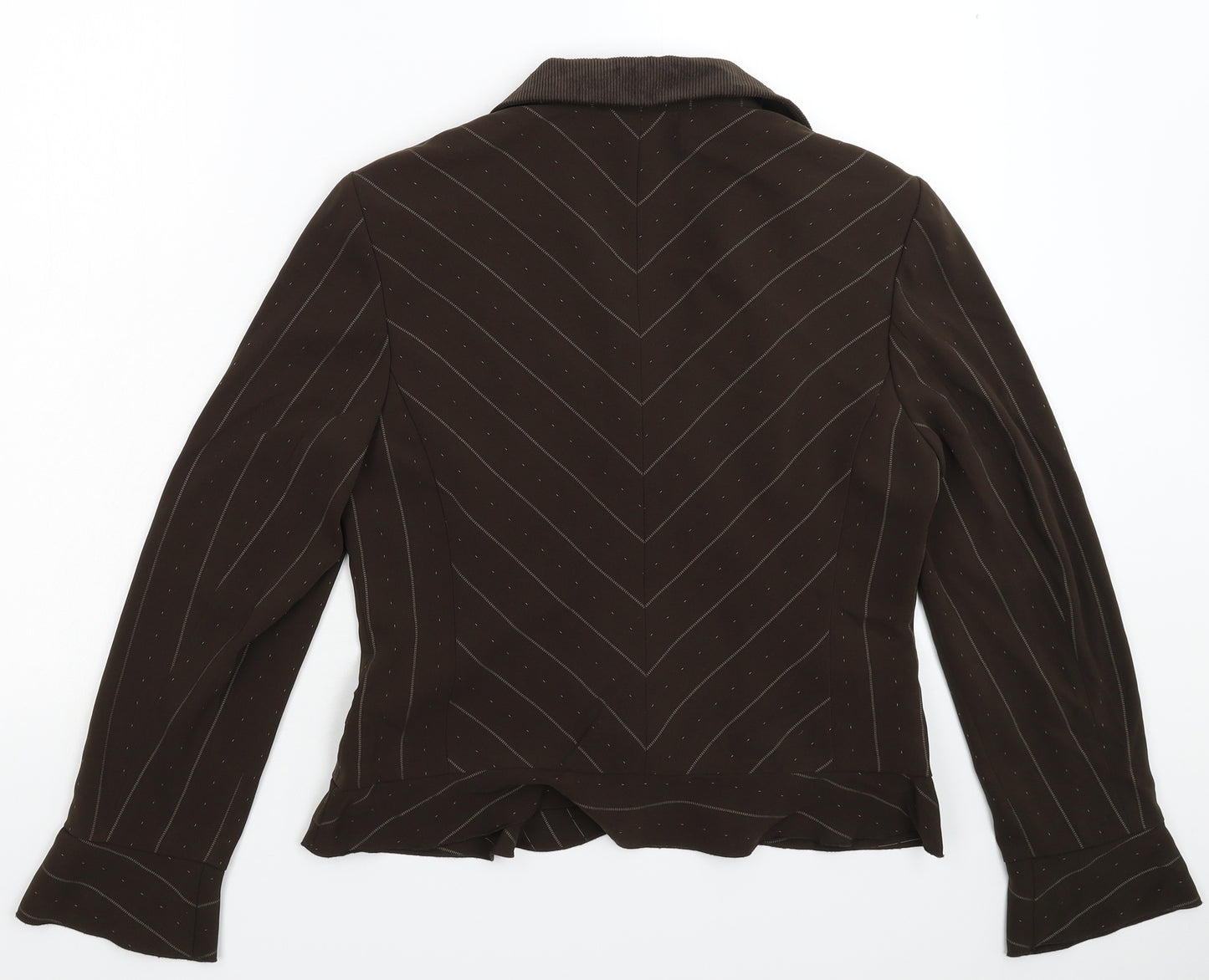 Hucke Womens Grey Striped  Jacket Blazer Size 12