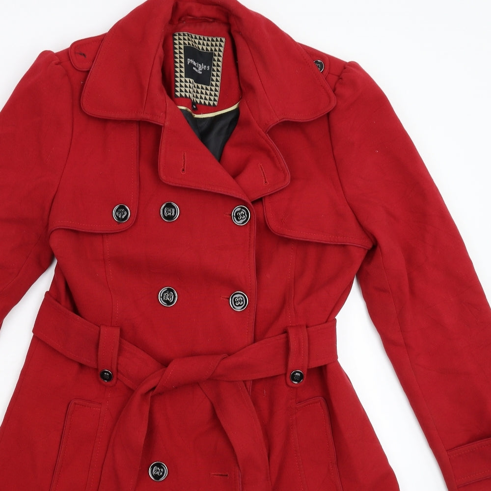 Principles Womens Red   Pea Coat Coat Size 14