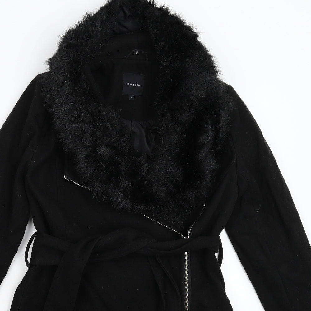 New Look Womens Black   Pea Coat Coat Size 8