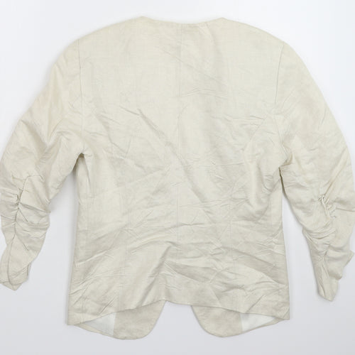 H&M Womens Beige   Jacket Blazer Size 14